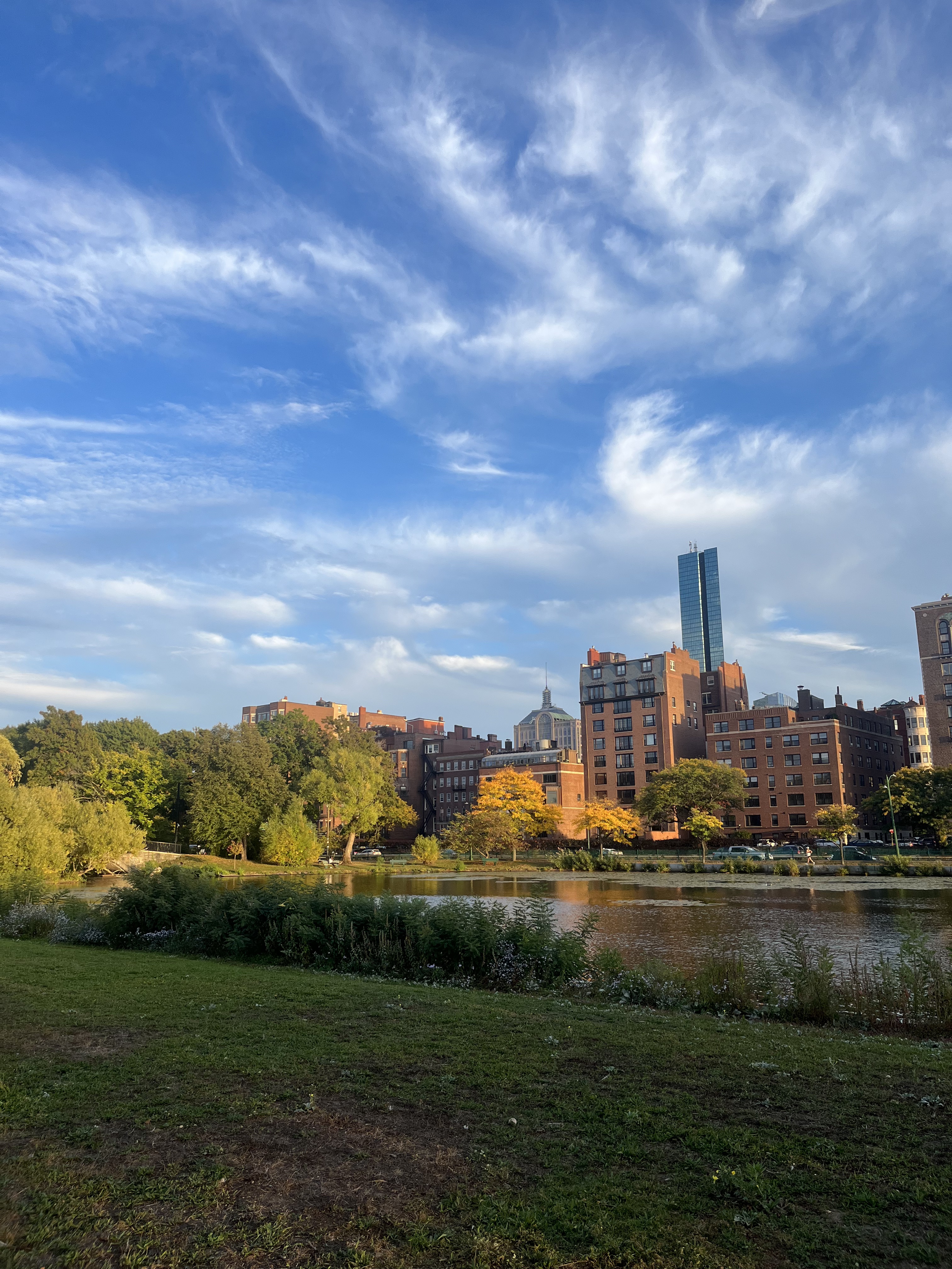 Boston viewed on the Charles River esplanade